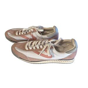 Tretorn pink and white leather sneakers size 7m